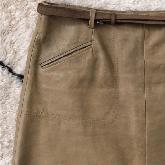 Joie Tan Leather Mini Skirt - Picture 4 of 4